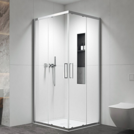 Душ кабина за баня с плъзгащи врати и прозрачно стъкло 6мм, с Nano-Skin покритие Karag Izy 100 Chrom, хром