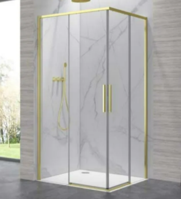 Душ кабина KARAG LEA 100 GOLD brush, прозрачно стъкло 6 мм, златен мат профил