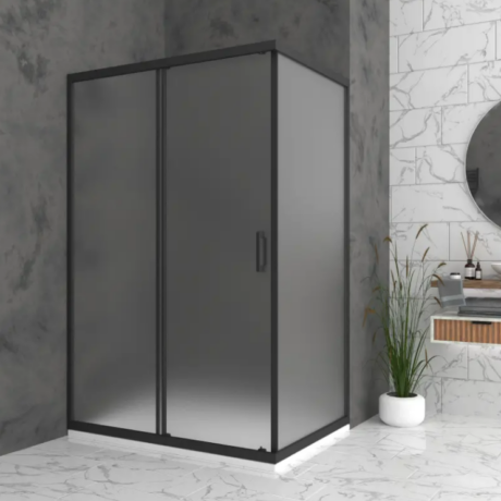 Душ кабина Bella R с Матирано стъкло 6 мм и черен обков