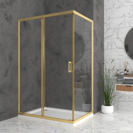 Душ кабина Bella R с Прозрачно стъкло 6 мм и Златен обков