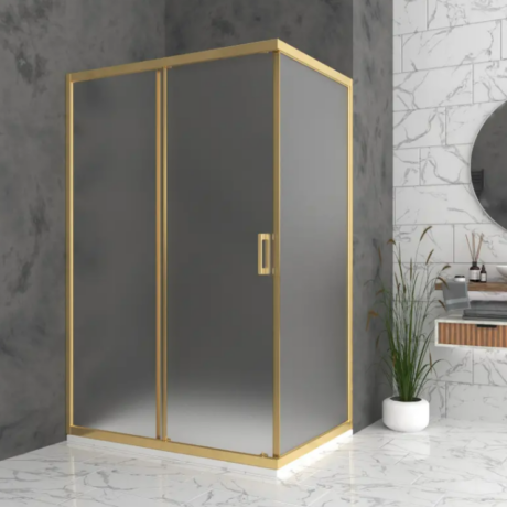 Душ кабина Bella R с Матирано стъкло 6 мм и Златен обков