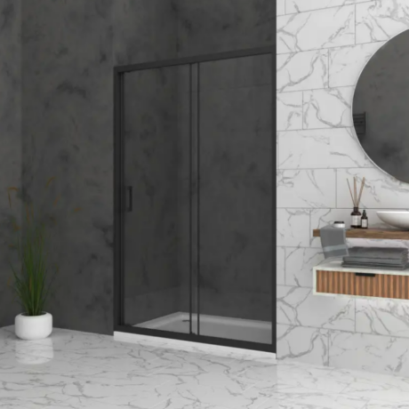 Душ параван Bella W1 с Прозрачно стъкло 6 мм и Черен обков