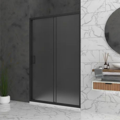 Душ параван Bella W1 с Матирано стъкло 6 мм и Черен обков