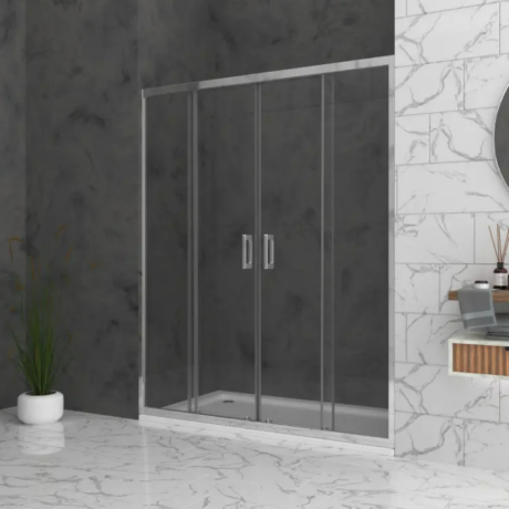 Душ параван Bella W2 с Прозрачно стъкло 6 мм и хром обков