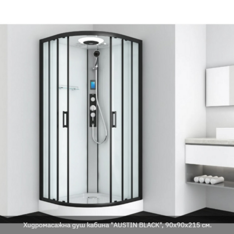 Хидромасажна душ кабина "AUSTIN BLACK", 90x90x215 см.