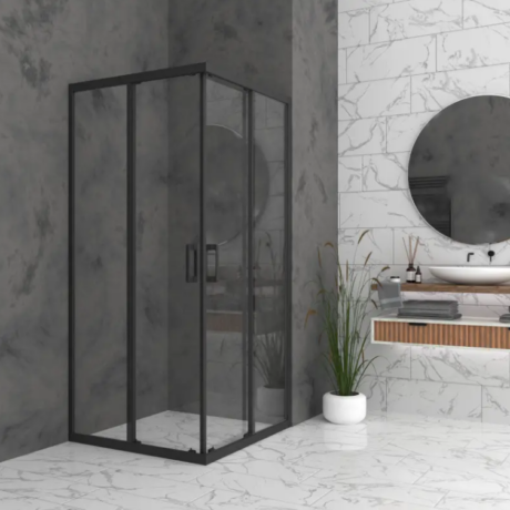 Душ кабина Bella S с Прозрачно стъкло 6 мм и Черен обков