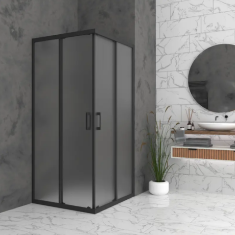 Душ кабина Bella S с Матирано стъкло 6 мм и Черен обков