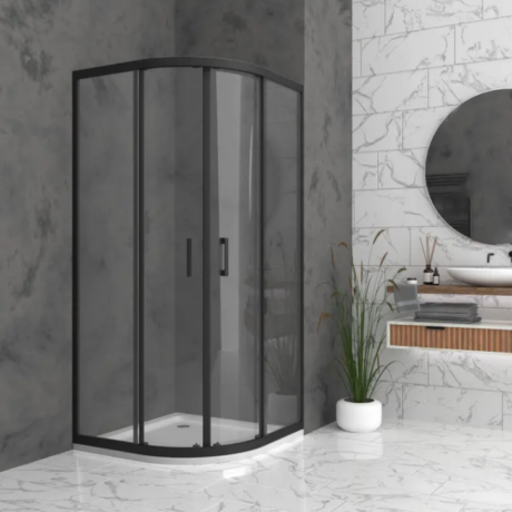 Душ кабина Bella O с Прозрачно стъкло 6 мм и Черен обков