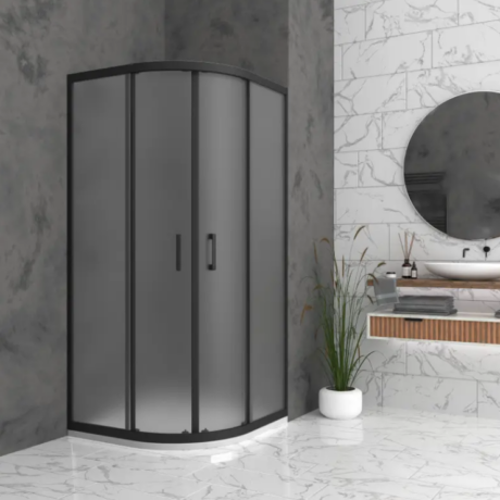 Душ кабина Bella O с Матирано стъкло 6 мм и Черен обков