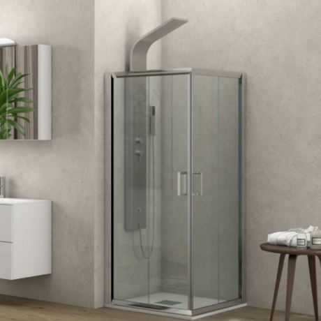 Душ кабина квадратна Karag New Flora 100 Chrome, 5,5 мм стъкло, Хром