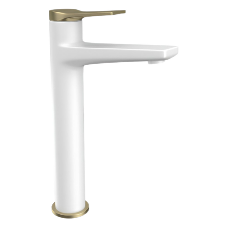 Висок смесител за умивалник ANDARE BRONZE  WNW168B73PH-B KARAG (бял мат със злато)