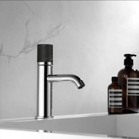 Смесител за мивка Joan Marmo Nero 24601-424A-MN KARAG хром/черен мрамор