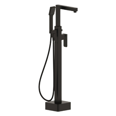 Месингов смесител за вана в черен мат с подово захранване ICL 8215B