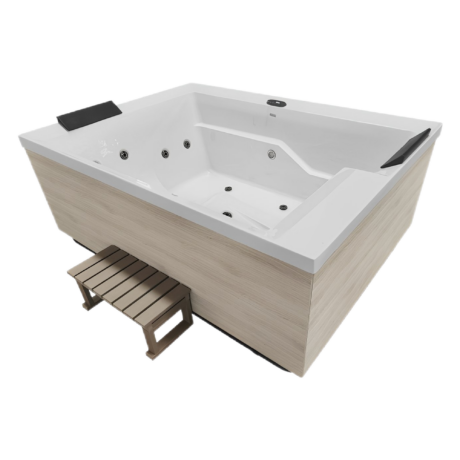 Външно джакузи ZADAR SPA 35 190x140x70 см, бяло, с вкл. покривало и стъпала