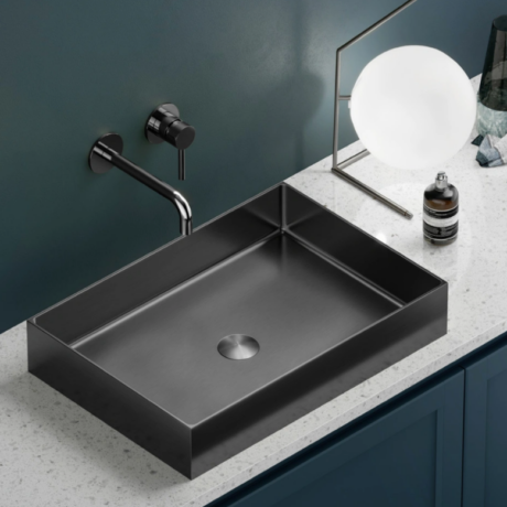 Мивка върху плот от неръждаема стомана полиран графит SATURN 55х38х10 BB9812-BGM KARAG