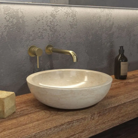 Умивалник от камък за плот ELENA SBP CREAM 40см KARAG