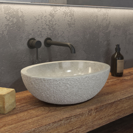 Мивка от камък за монтаж върху плот 45×35см LEONOR SOPH CREAM KARAG