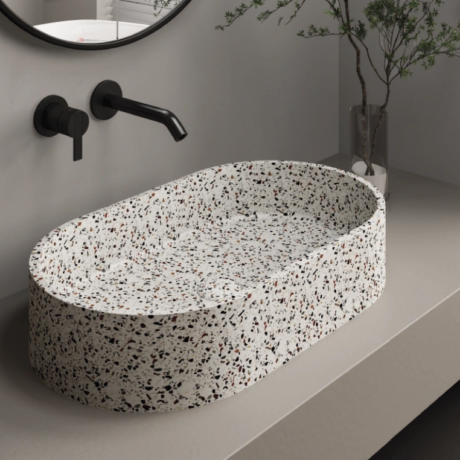 Мивка за монтаж върху плот от камък 60х35х1 STRACCIATELLA LINUS CS-0010-E3 KARAG