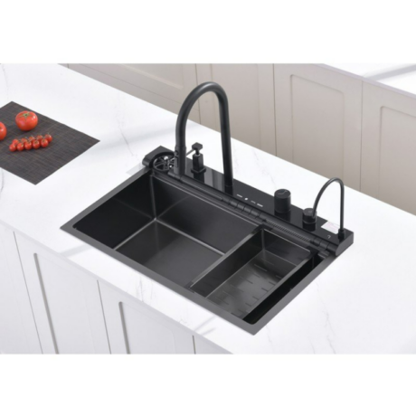 Кухненска мивка 7547PVD BLACK + смесител 7567131MB