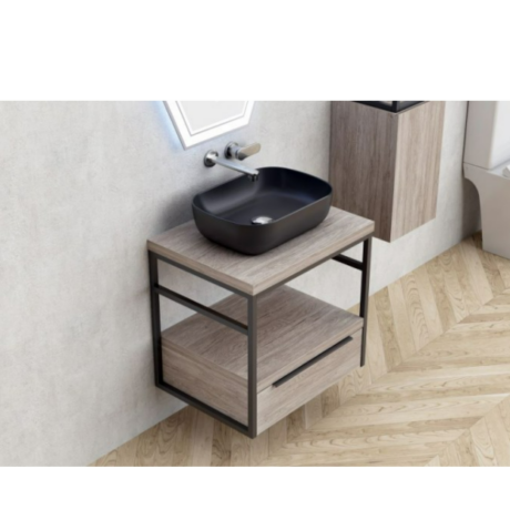 Долен конзолен PVC шкаф комплект  ICP 6056-020 КАЛИТЕА + 887BLACK