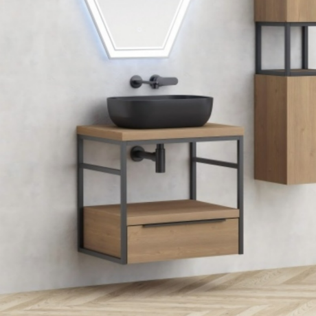 Долен конзолен шкаф за баня ICP 6056-039 КОМО С 887BLACK