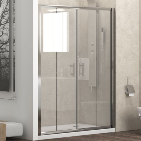 Душ параван FLORA 600 S-10A, 150-220х190 см, прозрачно стъкло, хром