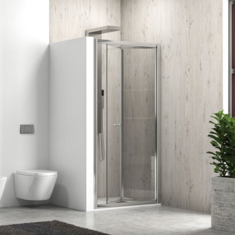 Параван със сгъваема врата M 4S NANO KARAG, 4mm прозрачно стъкло 66-96×190см