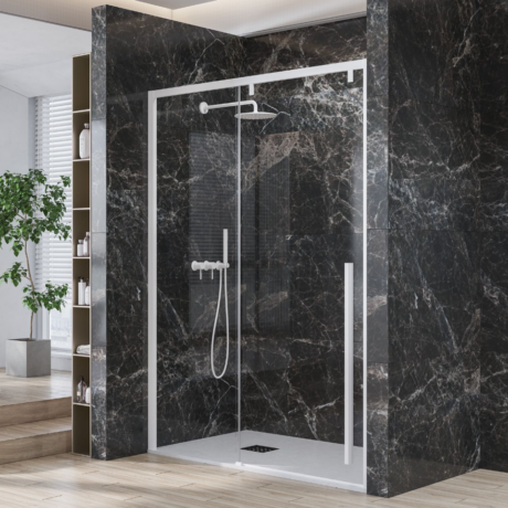 Душ кабина Santorini 400 White KARAG, прозрачно стъкло 8мм