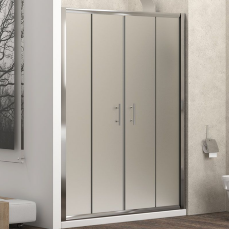 Душ параван FLORA 600 S-10A, 150-220х190 см, Матирано стъкло, хром