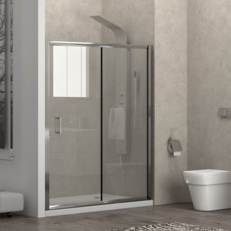 Душ параван NEW FLORA 500 (KS) 100-170x180 см, хром, прозрачно стъкло 5,5mm