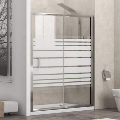 Душ параван NEW FLORA 500 (KS) 100-170x180 см, хром, прозрачно стъкло с ленти 5,5mm