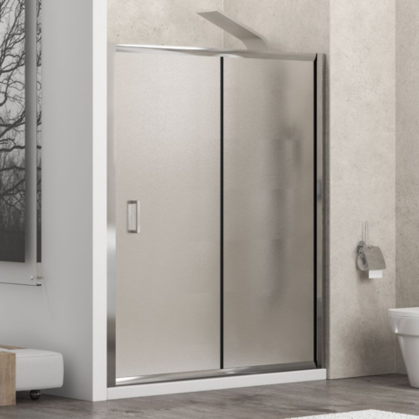 Душ параван NEW FLORA 500 (KS) 100-150x180 см, хром, Fabric 5,5mm