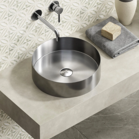 Умивалник за монтаж върху плот 38см VENUS Brushed Steel BB6802-BS KARAG