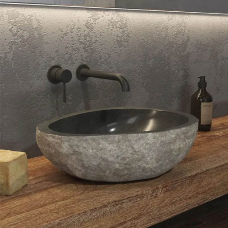Умивалник от естествен камък за плот 400x450x150mm RIVER STONE NRS3, КARAG