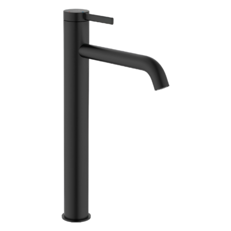 Висок смесител за умивалник с Click-Clack изпразнител 11/4″ Roca Ona A5A349ENB0 черен мат / matt black