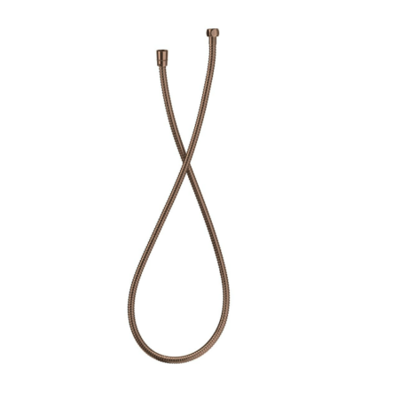 Bronze braided flexible hose with two threaded fittings at each end, looped in the center.