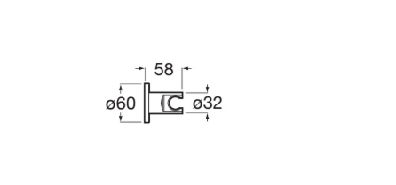 Engineering drawing of a flanged cylindrical part with Ø60 outer diameter, Ø32 bore, and 58 mm overall length.