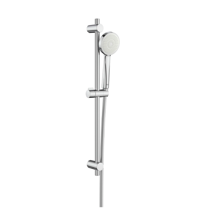 Екранна снимка 2026-07-31 091626 - Мебели за баня и душкабини Chrome handheld showerhead mounted on a vertical sliding rail with adjustable holder, modern bathroom fixture