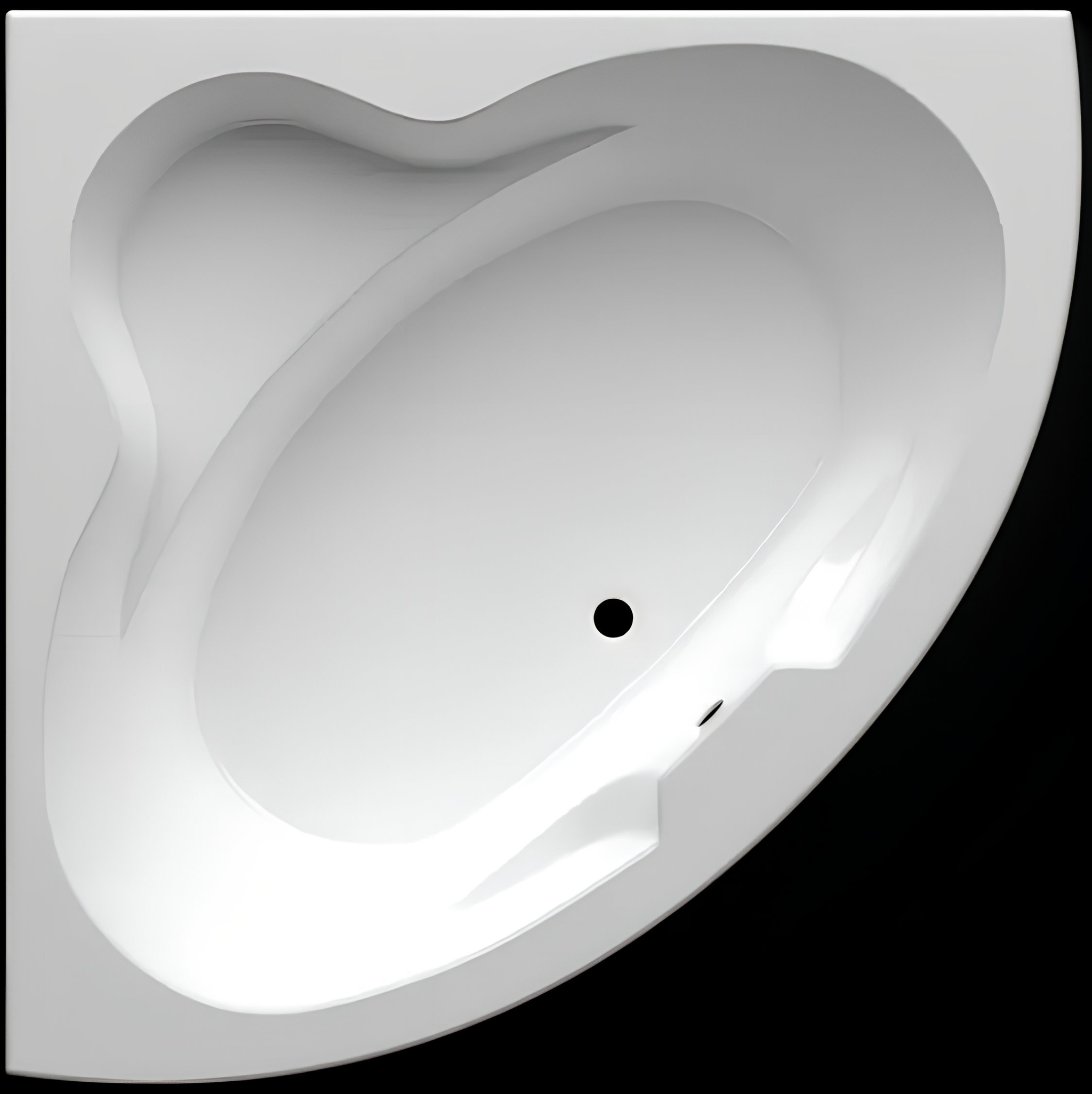 Abstract close-up of smooth white curves and arcs against a black background.