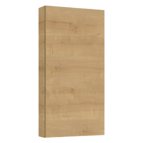 Close-up of a tall, light wood paneled door with a narrow vertical seam along the left edge