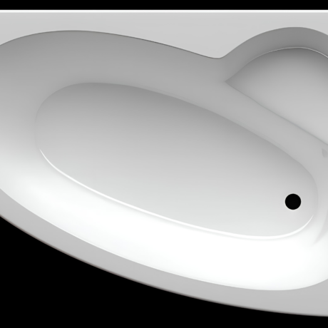 Close-up of a smooth white bathtub interior with rounded curves and soft shadows.