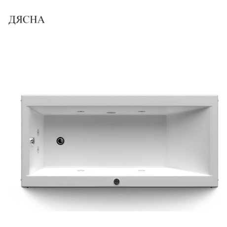 Front view of a white bathroom vanity with an integrated sink, shown from below, set against a plain white background.