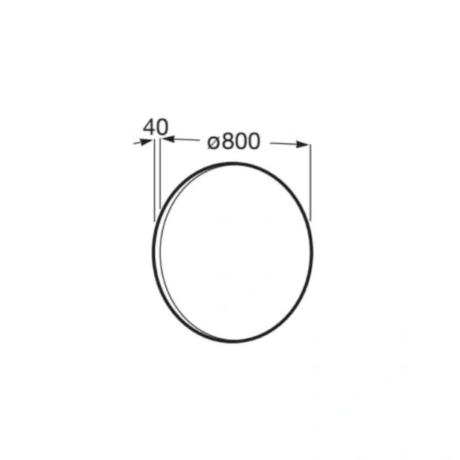 Circle with diameter 800 (Ø800) and a 40 mm offset dimension shown on the left side (technical drawing).