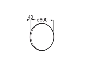 Cross-sectional view of a hollow circular ring with outer diameter 600 and wall thickness 40 (inner diameter 520).