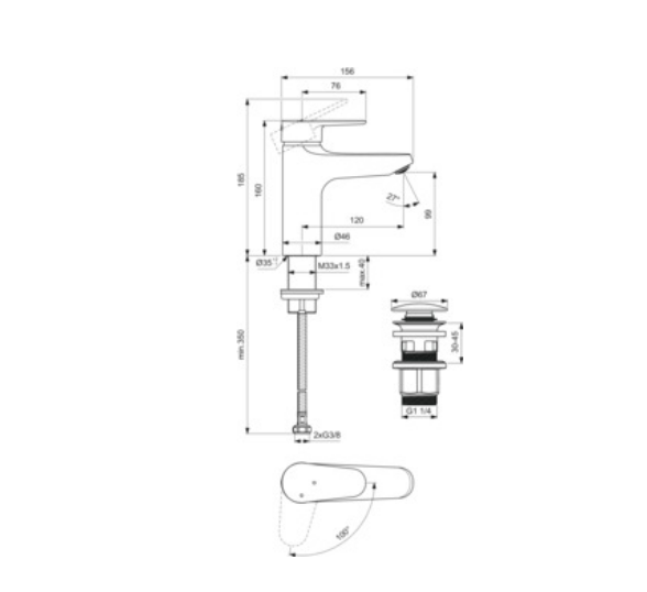 Смесител за умивалник Alu+BE130RO Ideal Standard - Image 2