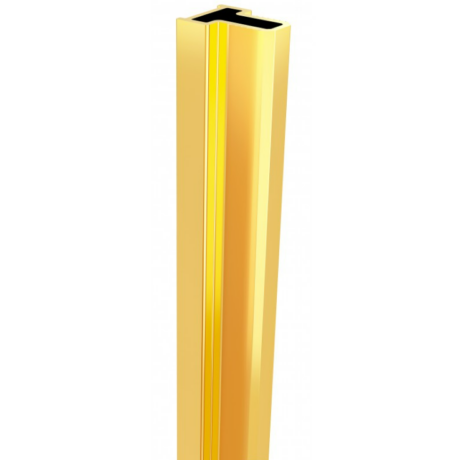 Tall, gold-colored rectangular prism with a dark hollow top, viewed from the side