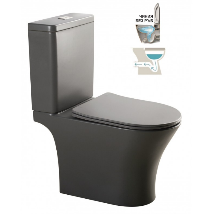 Моноблок със задно оттичане ICC 7937P MG NEW Matte Gray