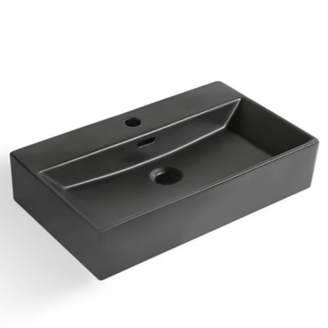 Порцеланов умивалник върху плот 60×36 COMPACT MATT BLACK 6036MB